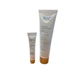 RoC Retinol correxion deep wrinkle Night Cream 1.3oz & Eye Cream‎ Sealed No Box